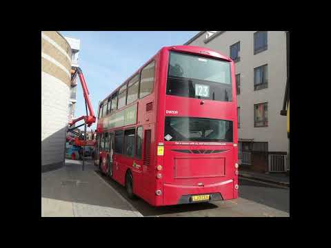 Wright Pulsar Gemini DB300 Arriva London DW539 LJ13CEV on a Route 123 Idling at Wood Green Bus Stand