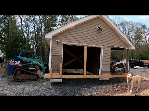 Move garage, bury propane tank, pour slab