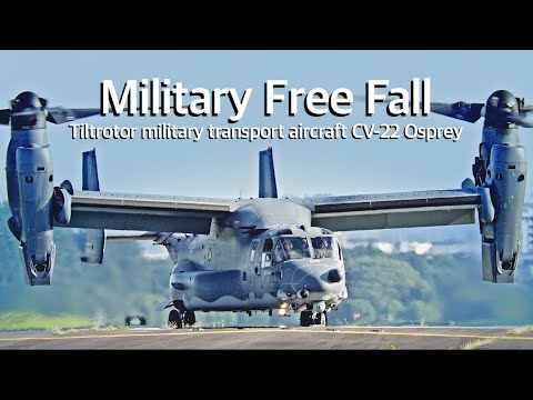 [横田基地] 特殊作戦機CV-22オスプレイから空挺兵が自由降下で降ってきた　Yokota Air Base CV-22 Osprey military free fall