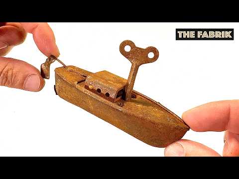 1940's mini Clockwork Tin Boat  -  Restoration