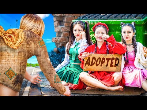 Poor Girl Adopted By Ruby, Diamond, Emerald Girls! Poor Vs Emerald Vs Diamond Vs Ruby Girl