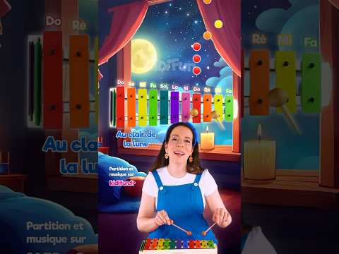 How to play "Au clair de la lune" on the xylophone (glockenspiel) 🌟🌙 #kids #song #french #learning