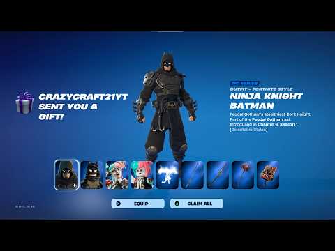 NINJA KNIGHT BATMAN! KARUTA HARLEY QUINN (FEUDAL GOTHAM BUNDLE) DOGGHOUSE SLEIGH EMOTE!