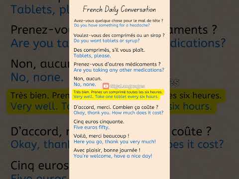 #FrenchConversation - At the Pharmacy (À la pharmacie) #frenchlanguagelearner