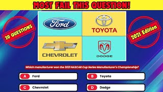 The Great NASCAR Quiz 2021 Edition! Can you SCORE the FULL 100 points?