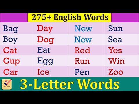 3-Letter Words in English : 275+ important 3-Letter English words | Vocabulary | Spoken English