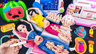 17 Minutes Satisfying with Barbie Pregnant Women Doctor Toy, Disney Princess Doctor Playset ASMR #12