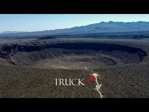 Truck Camping by Massive Crater in the Mexican Desert