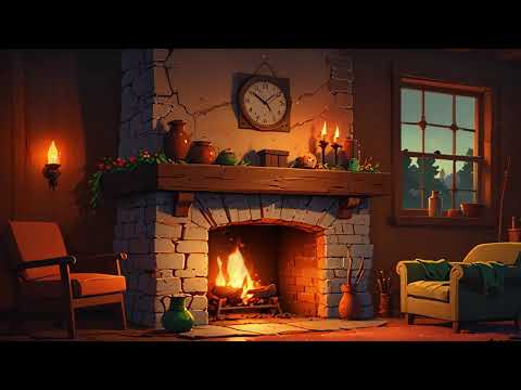 🔥Cozy Fireplace Ambiance & Lofi Piano Music | Relaxing Study and Chill 🔥