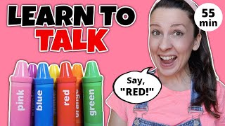 Learn To Talk - Toddler Learning Video - Learn Colors with Crayon Surprises -  Speech Delay - Baby