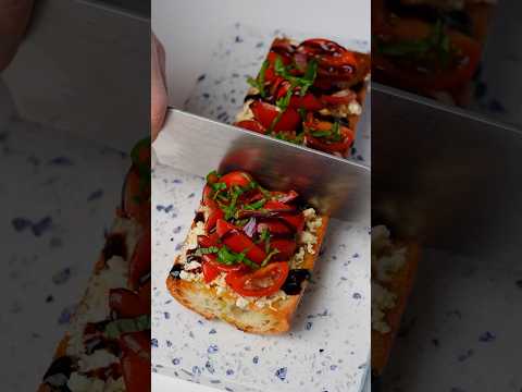 Baked feta bruschetta #shorts #food #asmr