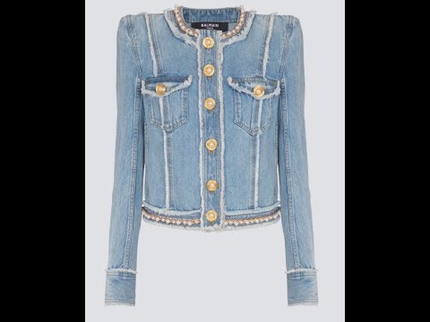 "You Won’t Believe the Balmain New Denim Jacket with Pearl Trim!" #Fashions #Shop #Luxury #Designer