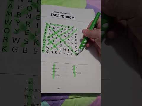 Nat (me) {off-screen} doing Escape Room Word Search