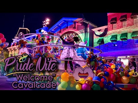 [4K] “Welcome” Pride Cavalcade w/ Show Stop at Pride Nite at Disneyland California Main Street 2023