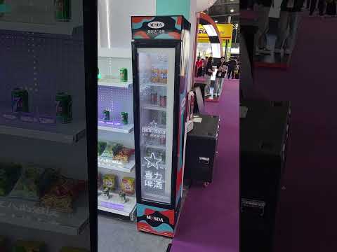 Transparent Mini LED Display on Fridge