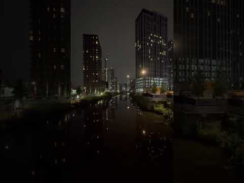 Manchester at Night #manchester #night #canal #skyscraper #city