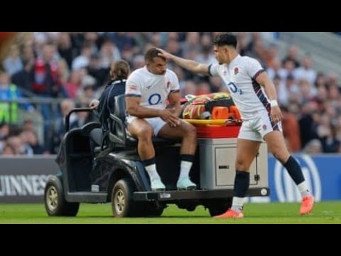 Ollie Lawrence injury update as England star leaves Twickenham on crutches