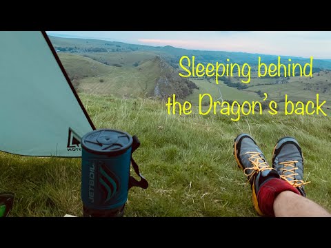 Peak District Wild camp on Chrome Hill (the dragons back) via Parkhouse Hill 4K drone footage