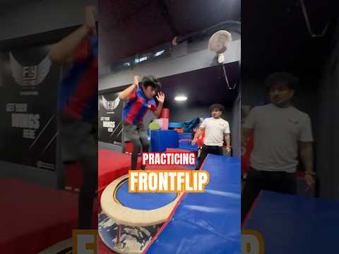 Little practicing front flip @FlyzoneFitness #mumbai #gymnasticsacademy #youtubeshorts #fun #watch