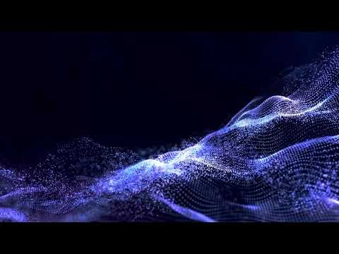 Loop Animation of Abstract Blue Particle Waves With Bokeh | Free HD Version Footage