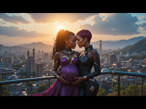 Black Panther Woman and Her Pregnant Partner