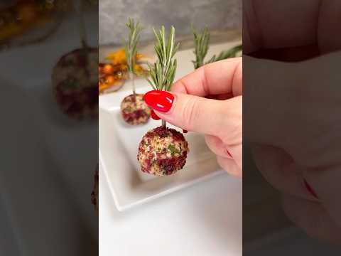 Cranberry Goat Cheese Balls #festive #thanksgiving #christmas #shorts