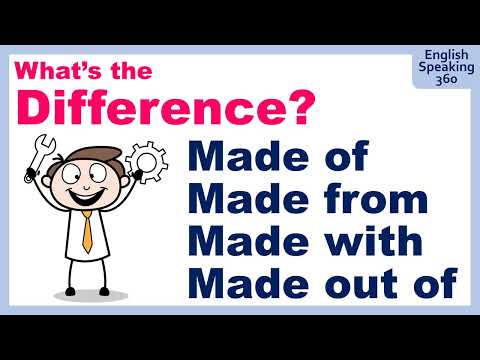 Difference between MADE OF / MADE FROM / MADE WITH / MADE OUT OF  Super Useful English Grammar