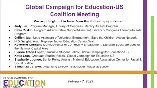 GCE-US Coalition Meeting | February 7, 2023