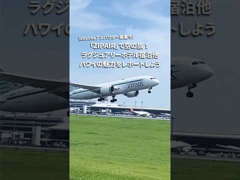 「ZIPAIR」で空の旅、ラグジュアリーホテル宿泊他、#ハワイ の魅力をレポートしてくれる「LeaLeaアンバサダー」募集中！詳細は概要欄へ #ジップエア #ハワイ旅行 #成田空港 #飛行機