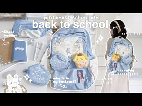 BACK TO SCHOOL prep 2024 🎧🐰 : what’s in my backpack, pinterest school girl, vision board + tips