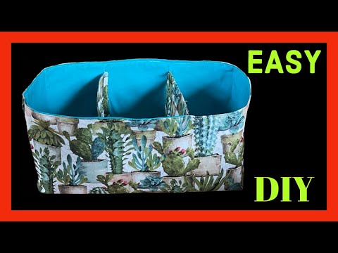 Fabric Storage Basket With Dividers/How To Sew A Fabric Basket Simply Easy / Fabric Basket Tutorial