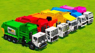 TRANSPORTING NEW GARBAGE TRUCKS, MIXER TRUCKS & DUMP TRUCKS WITH TRAIN! Farming Simulator 22