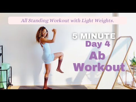 All Standing Build Abs- 5 MIN ABS-Workout Challenge- Day 4 of 5