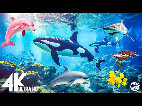 Aquarium 4K VIDEO (ULTRA HD) - Beautiful Coral Reef Fish - Sleep Relaxing Meditation Music