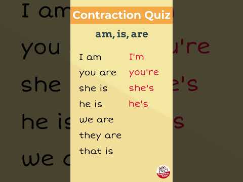 Contraction Quiz with Am, Is, and Are #englishquiz #english #grammarquiz