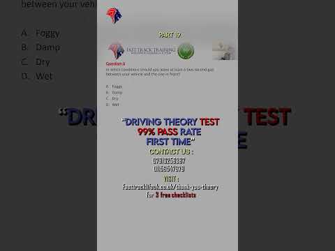 🚗 Driving Theory Test Overview About Attitude  Nighttime Driving and Rainy Weather Conditions