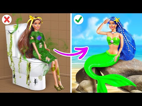 Shocking DOLL 🦋 makeover into Mermaid 🧜‍♀️ Beauty Ideas & Tips By ChiLaLa & La La Life 💖