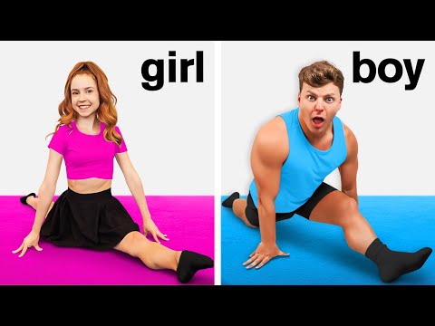 GIRLS vs BOYS GYMNASTICS CHALLENGE!