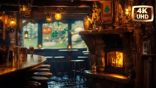 IRISH PUB AMBIENCE 3HR 🍀 Crackling Fireplace & AUTHENTIC Celtic Music | St. Patrick's Day 2025