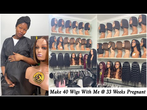 I SOLD 40 WIGS? Let’s Make 40 Wigs, Style, Package & Ship @ 33 Weeks Pregnant & With A Toddler !!!