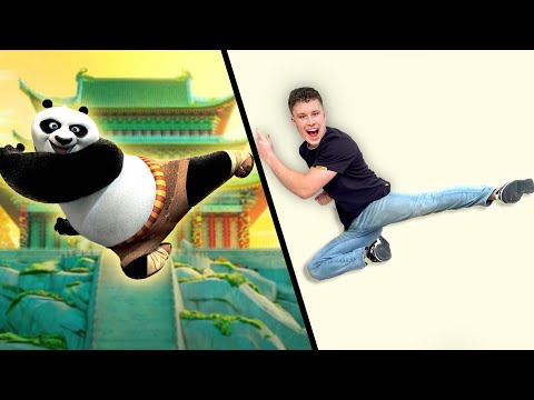 Trying Kung Fu Panda stunts in REAL LIFE