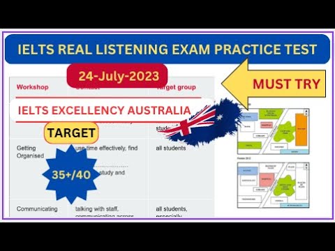 IELTS EXCELLENCY AUSTRALIA: IELTS LISTENING PRACTICE TEST 2023 WITH ANSWERS | 24-July-2023