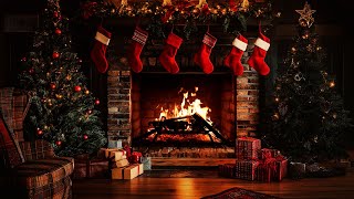 Christmas Fireplace 🔥 Burning Fireplace & Crackling Fire Sounds (NO Music)