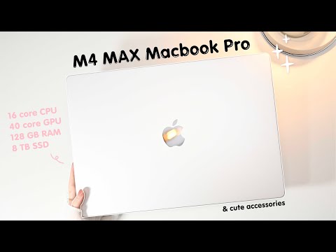 🍎Macbook Pro M4 Max 128GB RAM 8TB SSD 🤍 aesthetic unboxing💕 Cute Accessories ft. CASETiFY🎮Game test