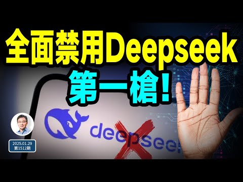 風暴升級，全面禁用Deepseek打響第一槍！「多快好省」的後果是什麼（文昭談古論今20250129第1512期）