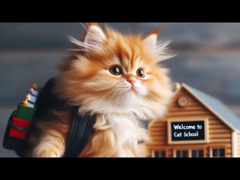 School Days with the Cutest Cat | The Adorable Cat's First Day at School #cat #school