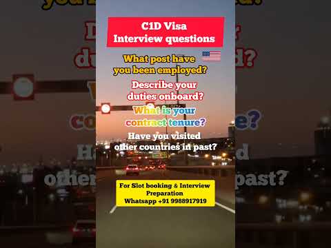 C1D Visa Interview questions 🇺🇸 | US Visa Interview Preparation #usainterview #usavisa