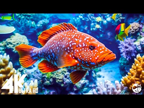 Aquarium 4K VIDEO (ULTRA HD)🐠 Relaxing Oceanscapes - Sleep Meditation 4K UHD Screensaver