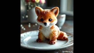 4K Magic: Croissant with Baby Fox Eyes Comes to Life !#Shorts #4KAnimation #Viral