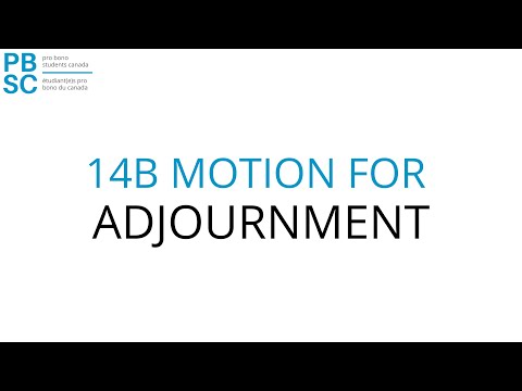 14B Motion for Adjournment